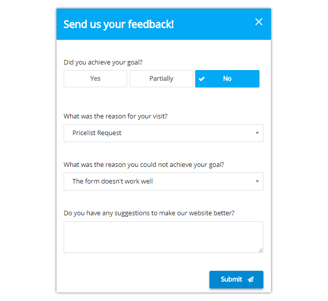 Mobile experience - voorbeeld template Goal Completion Rate