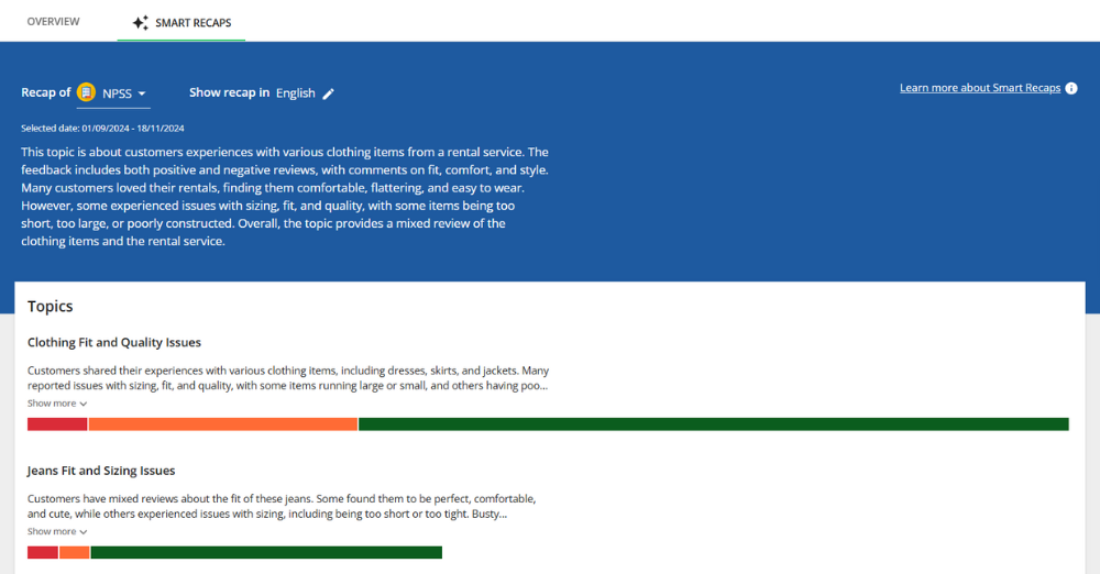Smart Recaps - Customer feedback summarisation